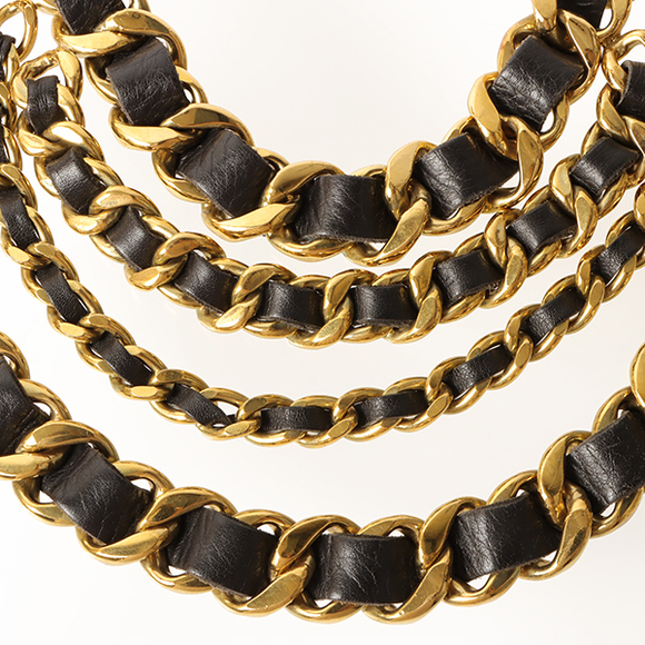 CHANEL 1994 Made Cc Mark Coin Charm Chain Belt Black - Picture 4 of 14